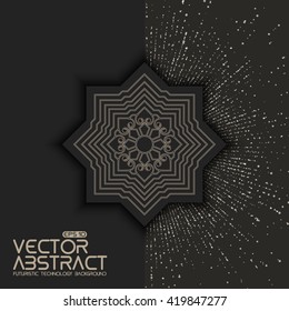 Invitation, cards with ethnic arabesque elements. Zentangle styled element. Arabesque style design. On point explosion background. Business cards. eps10