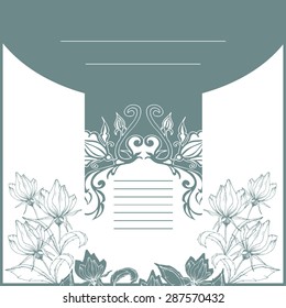  Invitation cards with floral elements.