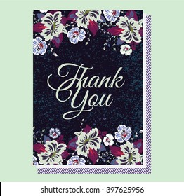Invitation cards with floral elements.