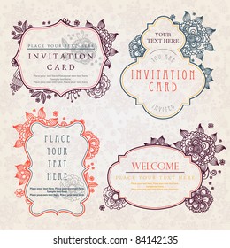 Invitation cards with a floral pattern