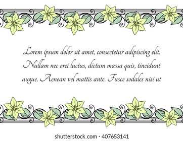 invitation cards with flower border