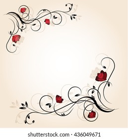 Invitation cards with flowers