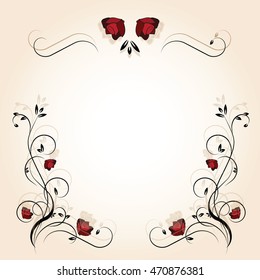 Invitation cards with flowers