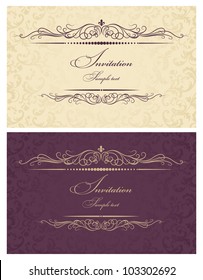 Invitation cards gold and burgundy