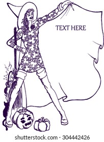 invitation cards, halloween, sketch