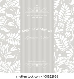 Invitation cards in an old-style beige