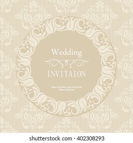 Invitation cards in an old-style gold