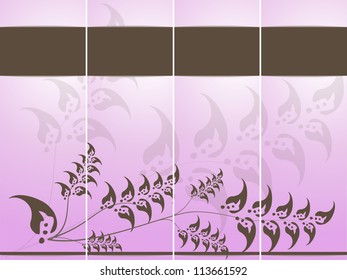 Invitation cards - pink Artificial invitation cards designed in brown and pink - vertical exposure