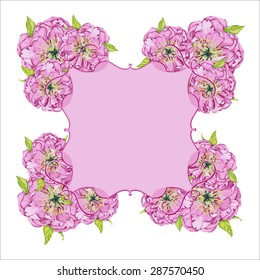 Invitation cards with pink floral elements.