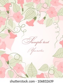 Invitation cards with pink flowers