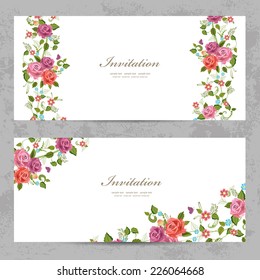 invitation cards with a rose for your design