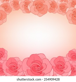 Invitation cards with roses. Vector illustration