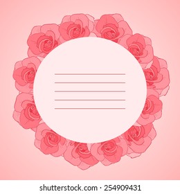Invitation cards with roses. Vector illustration