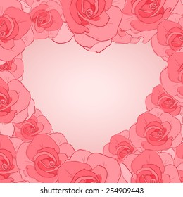 Invitation cards with roses. Vector illustration