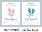 Invitation cards set for a baby shower, birthday, gender reveal party. It