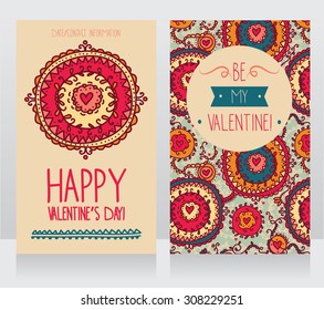 invitation cards for valentine's day, vector illustration