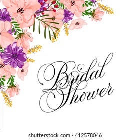 Invitation cards with watercolor elements. Wedding collection set. Flower Watercolor