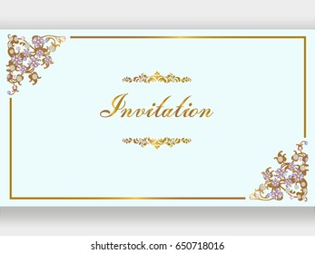  Invitation cards and wedding cards. Template frame. Perfect cards for any other kind of design, birthday and other holiday, medallion, indian, arabic,dubai.
