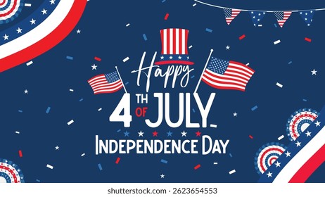 Invitation to celebrate the 4th of July the commemoration of the independence day of the United States of America. Template for the celebration of the independence of the United States.