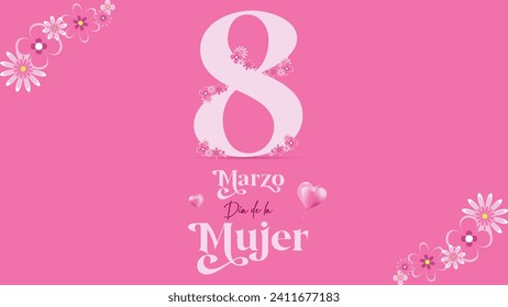 Invitación a celebrar la conmemoración del Día de la Mujer el 8 de marzo. Dia de la mujer