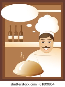 Invitation from the chef in a restaurant