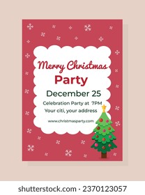  Invitation to a Christmas party. Christmas vector tree