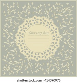 Invitation circle frame with floral background can be used for greeting card , baby shower and more designs.