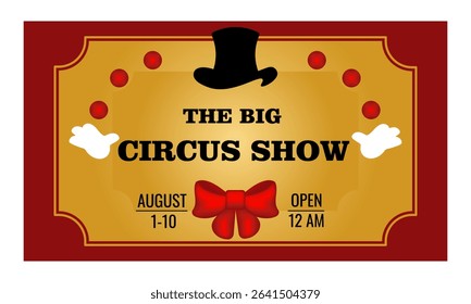 An invitation to the circus. The banner of the event. Funny clown.