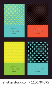   Invitation colorful cards set. Safe the date, first, last name