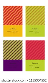 Invitation colorful cards or tickets set. Safe the date