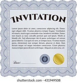 Invitation. Complex design. Detailed. Printer friendly. 