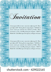 Invitation. Complex design. Printer friendly. Detailed. 