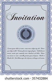 Invitation. With complex linear background. Beauty design. Customizable, Easy to edit and change colors.