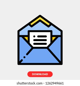 Invitation concept line icon. Simple element illustration. Invitation concept outline symbol design. Can be used for web and mobile UI/UX. Modern vector style. Modern vector style. 