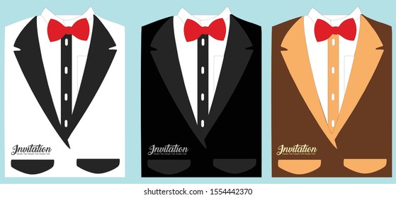 Invitation to the concept of a wedding suit. Invitation Template