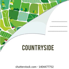 Invitation for the countryside summer camp - vector graphic illustration