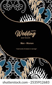 invitation cover with batik motif