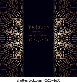 Invitation Dark Blue Gold Colours Stock Vector (Royalty Free) 652574632 ...