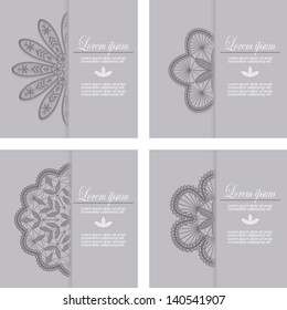 invitation is decorated with a pattern of lace.
