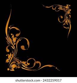 Invitation decorations, decorative decorations, corner decorations, calligraphy decorations 