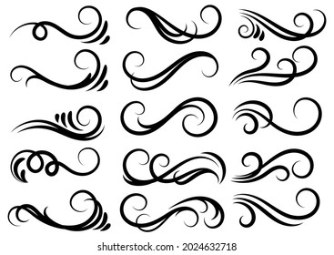 Invitation decorative ornaments vector graphic. Eps 10. For title, menu, poster. Swirls tattoo.