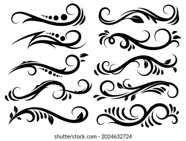 Invitation decorative ornaments vector graphic. Eps 10. For title, menu, poster. Swirls tattoo.