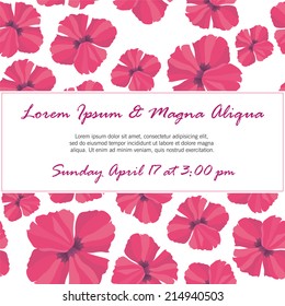 Invitation with delicate poppy buds and flowers vector. You can use it for invitations, flyers, postcards, cards and so on.