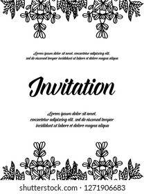 invitation design background with flower hand draw vector art