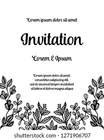 invitation design background with flower hand draw vector art