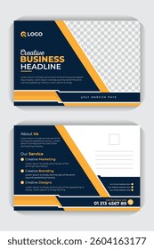 Invitation Design, Corporate business or marketing agency double sided Landscape poster. Corporate business postcard template or EDDM postcard design layout, Business postcard, colorful background
