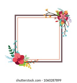 Invitation Design with a floral frame