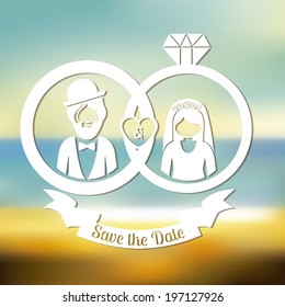 Invitation design over blur background, vector illustration
