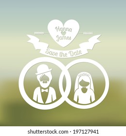 Invitation design over blur background, vector illustration