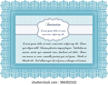 Invitation. Detailed. Complex design. Printer friendly. 